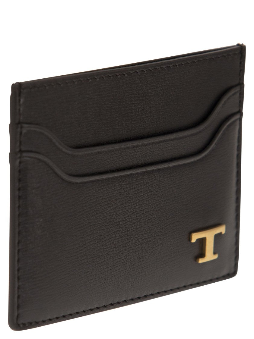 Tod's Leather Card Holder With Logo