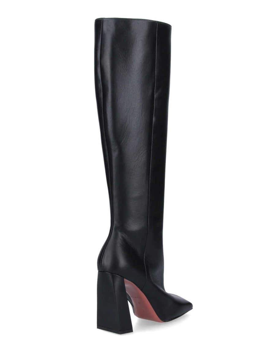 Amina Muaddi "Marine" Boots – Black