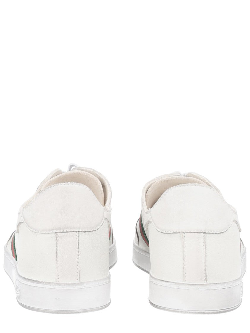 Gucci Stretch Webbing Low-Top Lambskin Sneakers