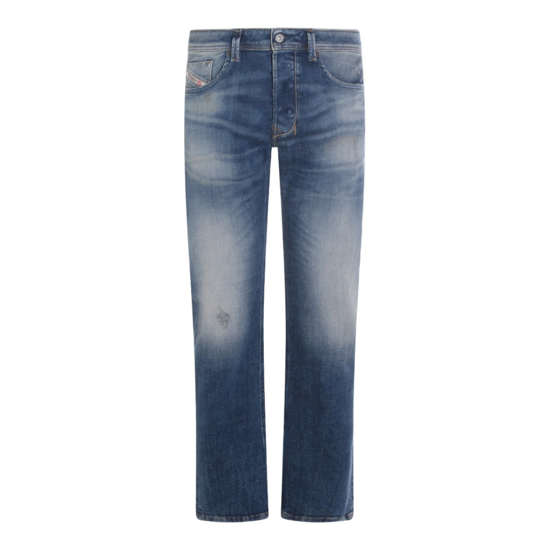 Diesel Straight-Leg Jeans With Medium Blue Wash
