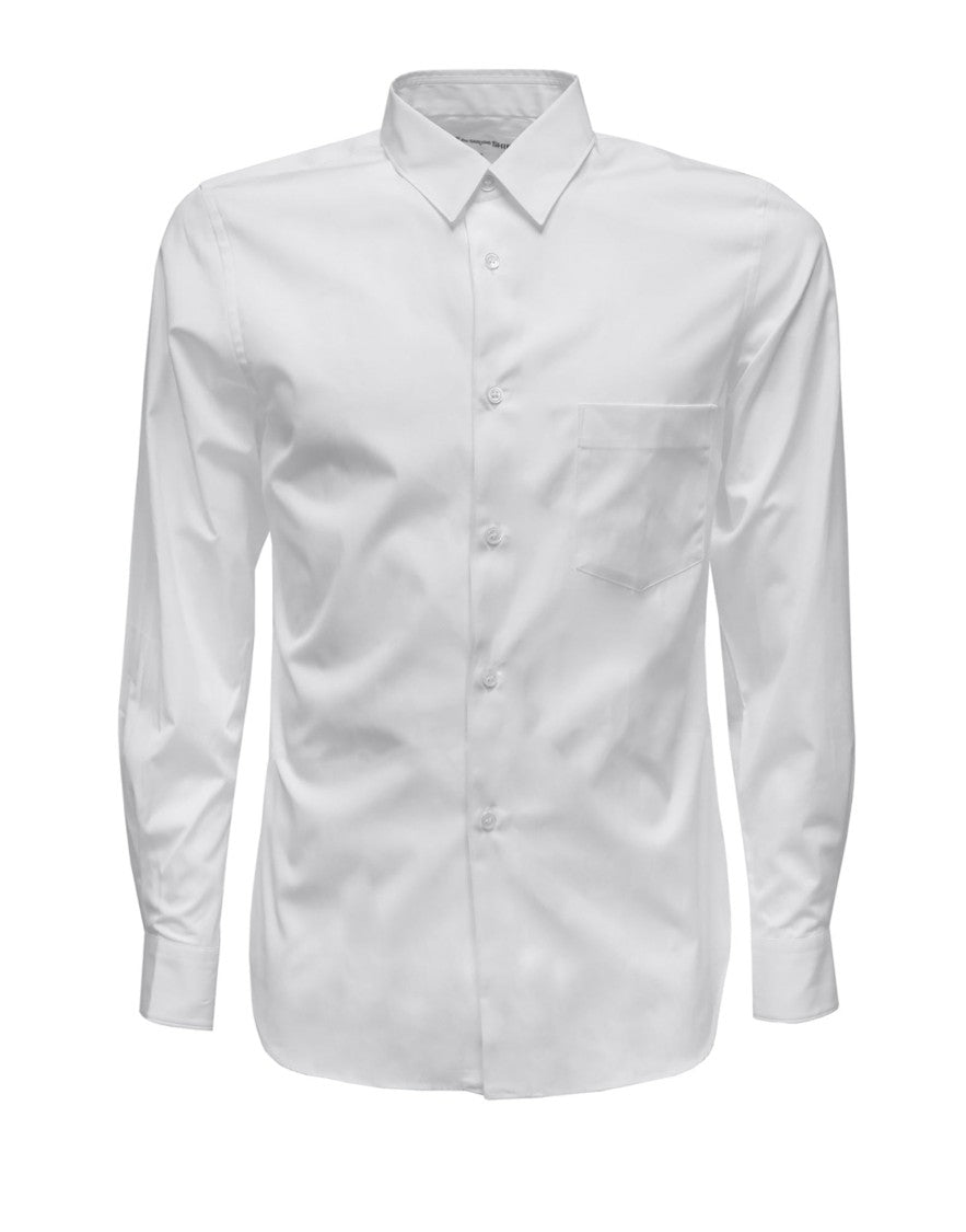 Comme Des Garçons Classic White Poplin Shirt With Button-Down Front