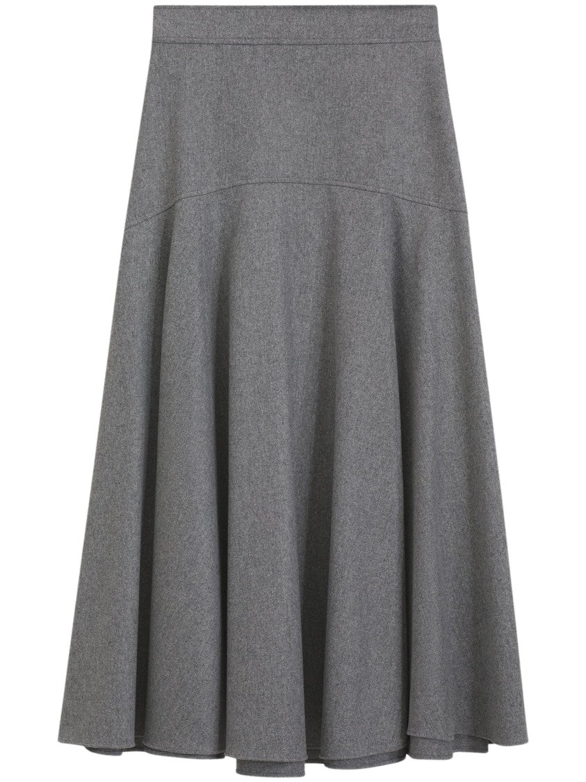 Boss Flared A-Line Skirt In Heathered Melange Flannel