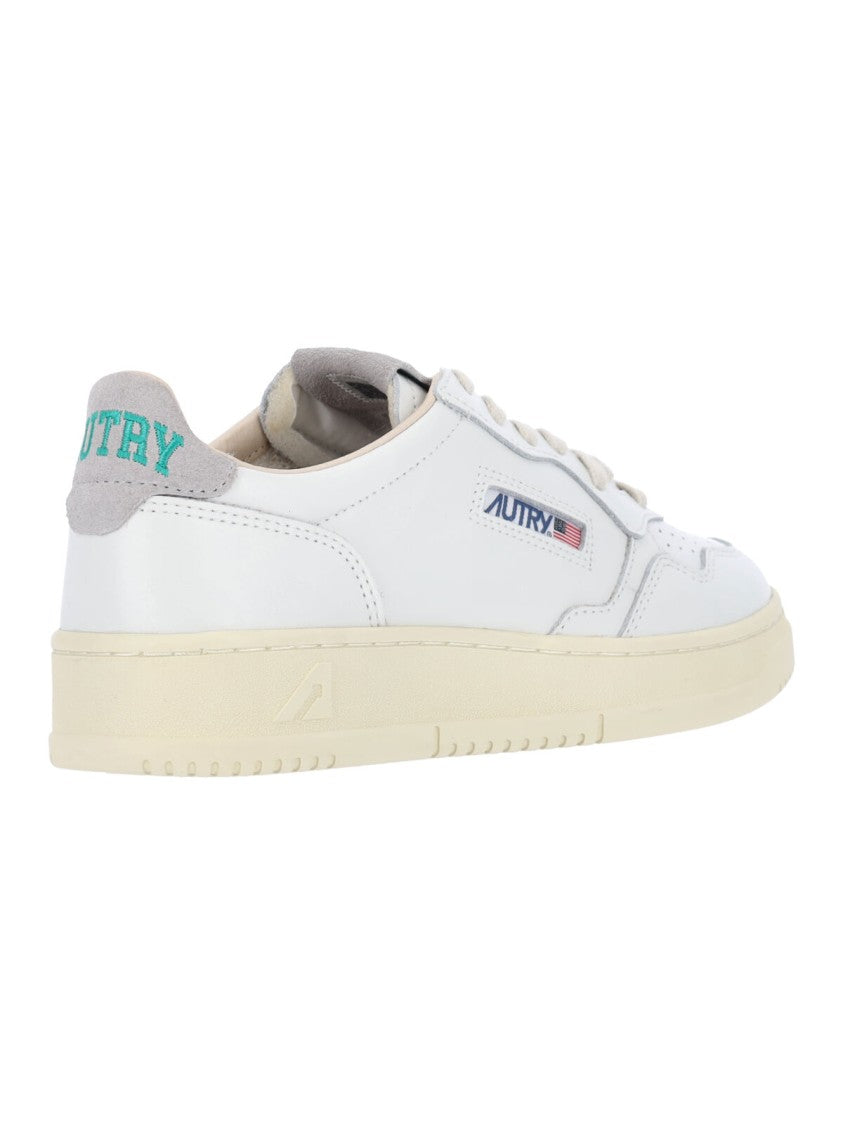 Autry White Low-Top Perforated Leather Sneakers