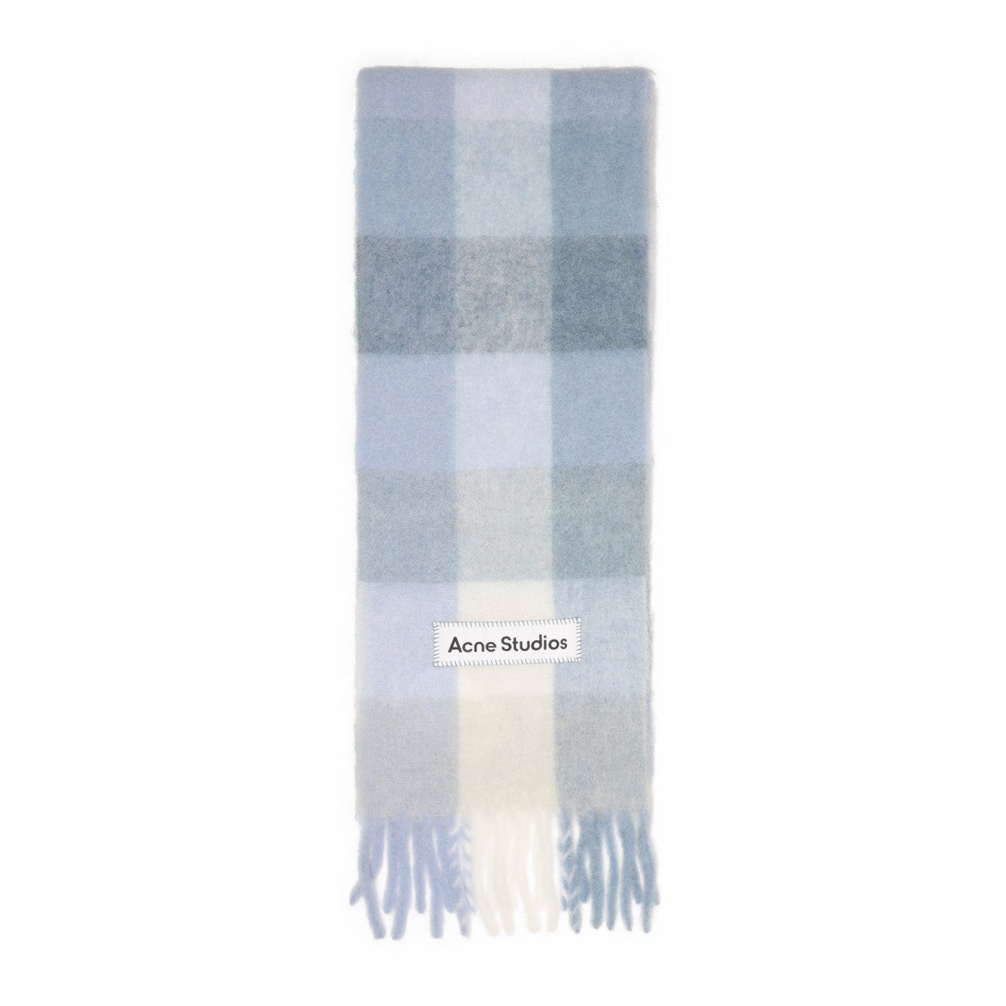 Acne Studios White And Light Blue Alpaca Scarf