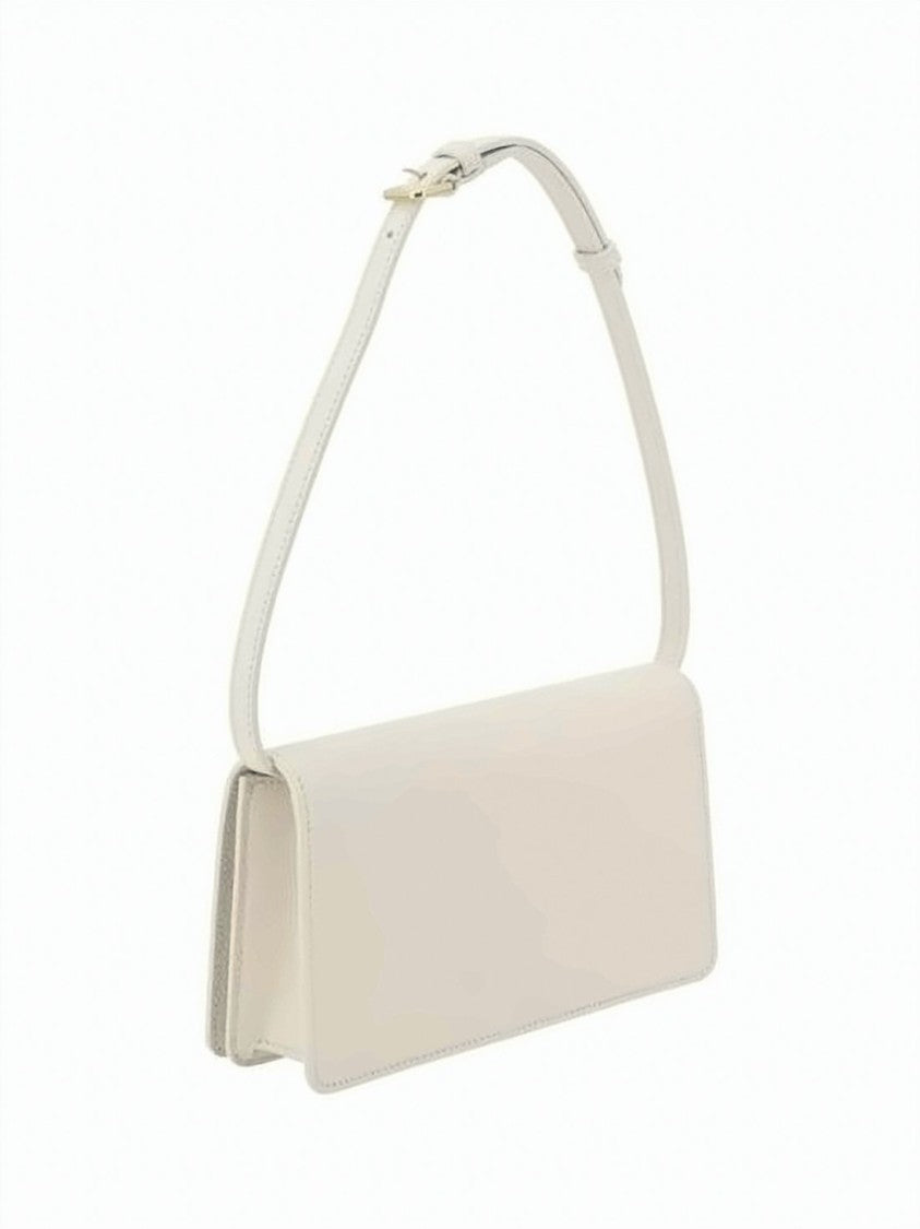 Valentino Garavani Structured White Calf Leather Shoulder Bag
