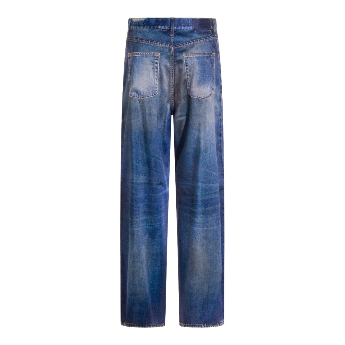 Golden Goose Mid-Rise Wide-Leg Jeans With Vintage Denim Print