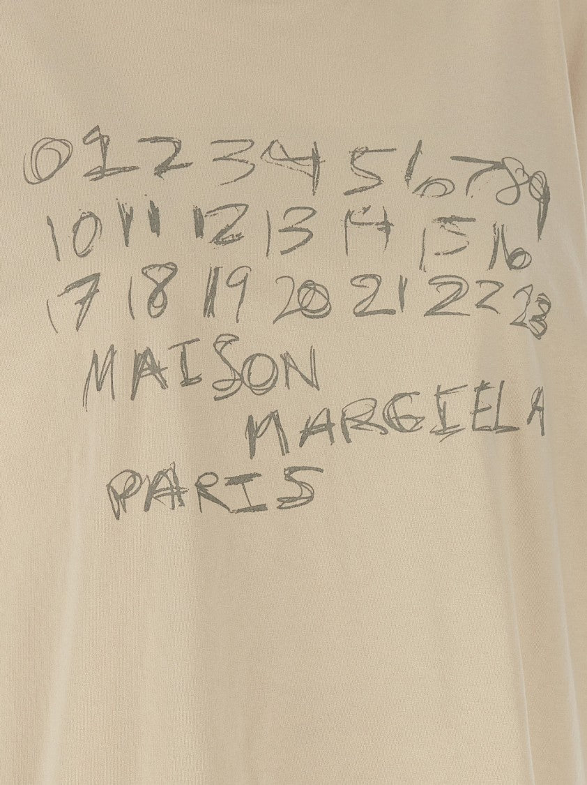 Maison Margiela Relaxed Fit Cotton T-Shirt With Handwritten Logo Print