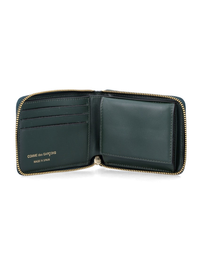 Comme Des Garçons Bottle Green Calfskin Small Zip-Around Wallet