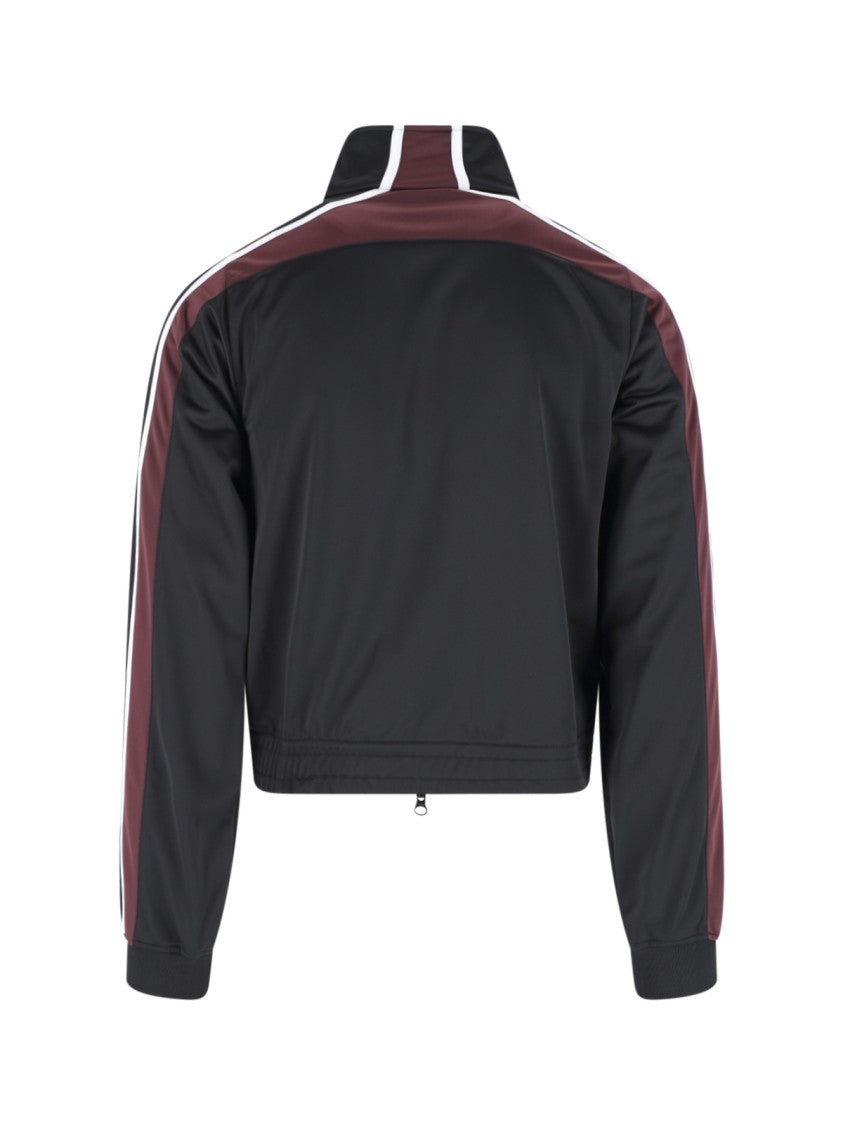 Martine Rose Cropped Track Jacket With High Collar And Dynamic Piping