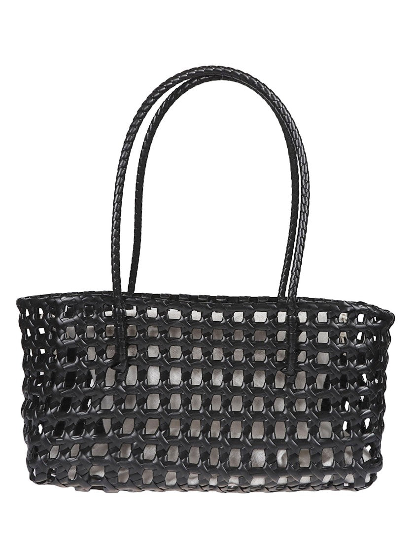 La Piscine Open Mesh Tote Bag With Braided Handles