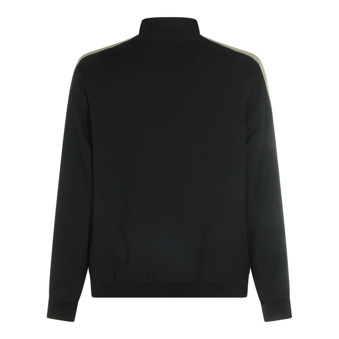 Valentino High Collar Black Sweatshirt With Zip Fastening And Gold Logo Accents