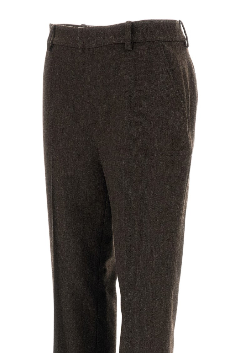 Ralph Lauren Collection Brown Andrey Straight Wool-Blend Pants