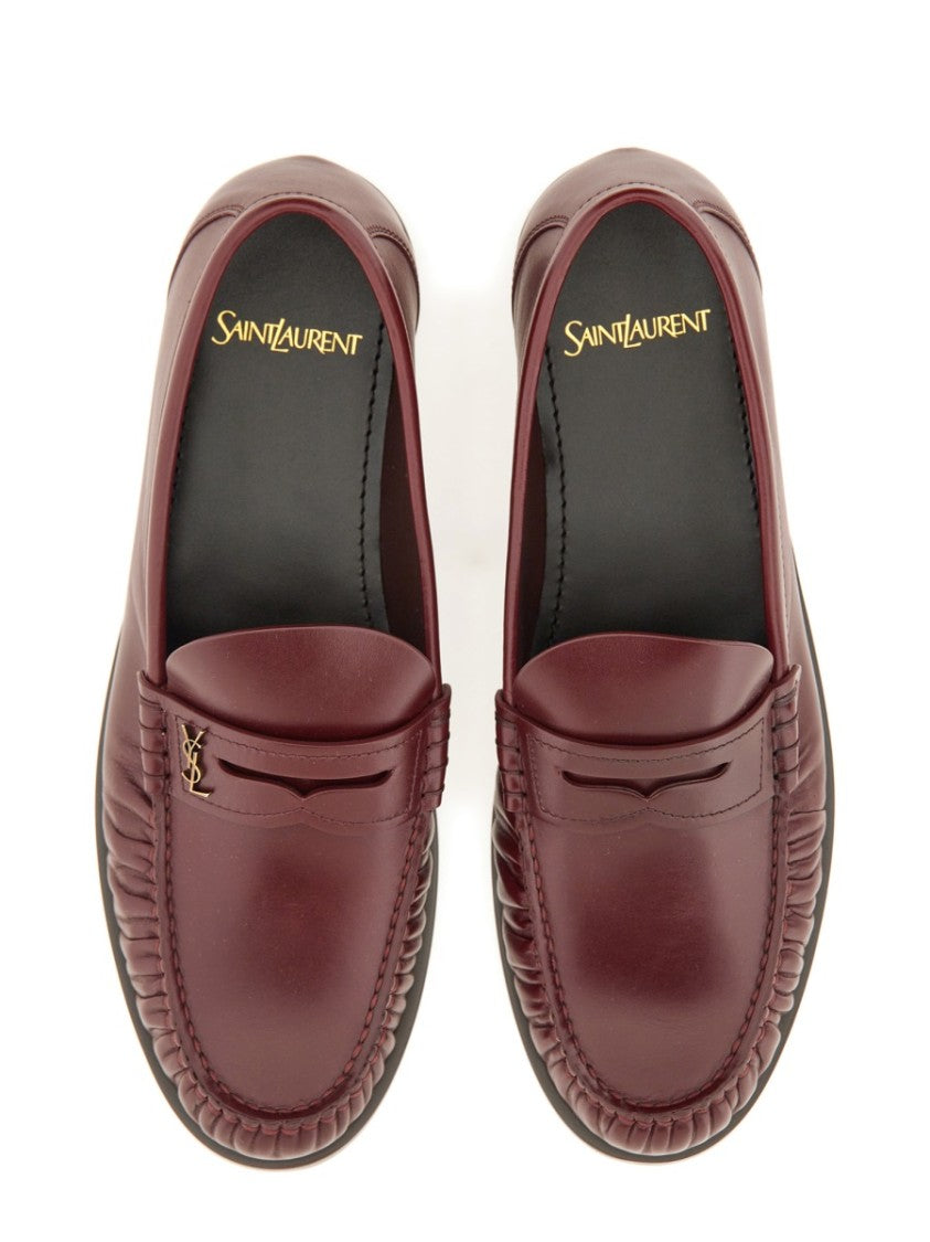 Saint Laurent Smooth Leather Penny Loafer With Polished Finish