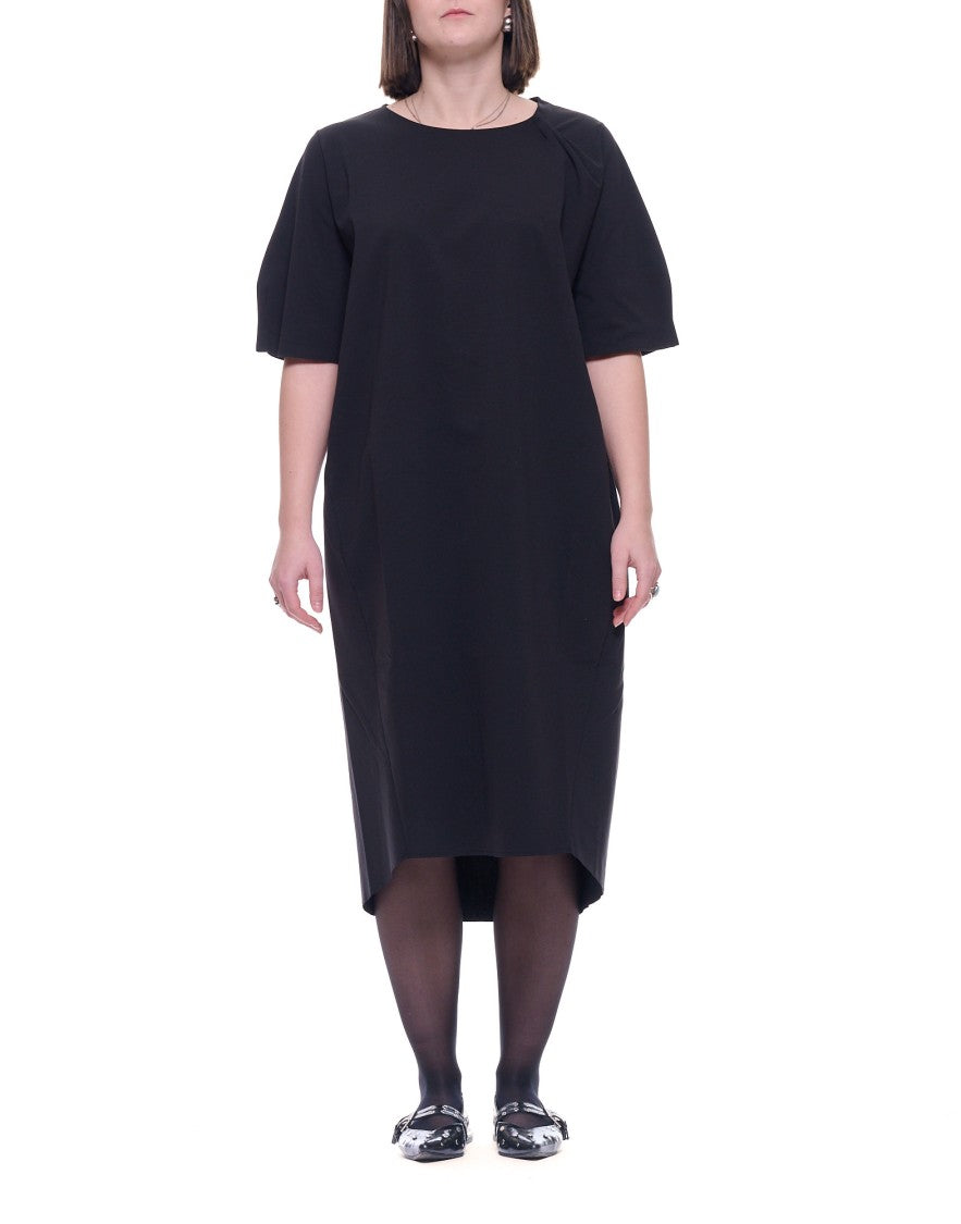 Hira Long Crew Neck Cotton Blend Dress