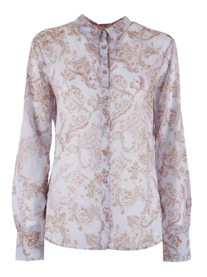 Forte Forte Regular Fit Cotton Voile Floral Casual Shirt
