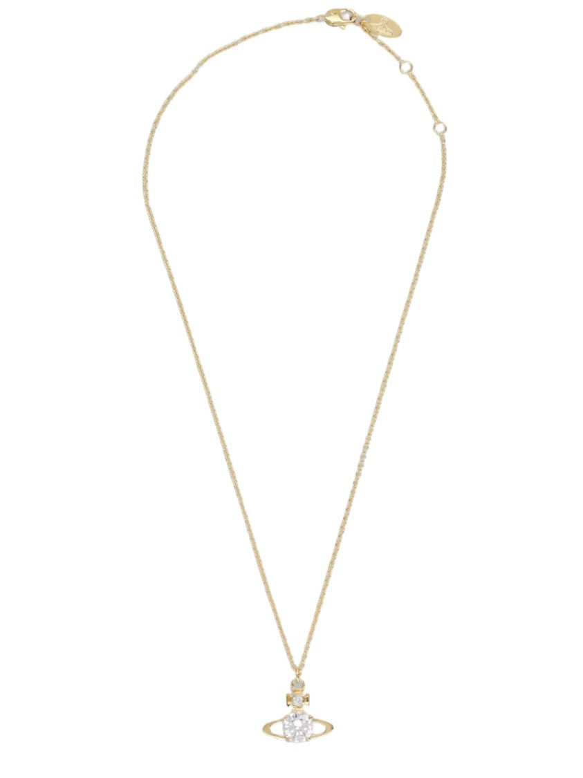 Vivienne Westwood Gold Reina Large Stones Orb Pendant Necklace