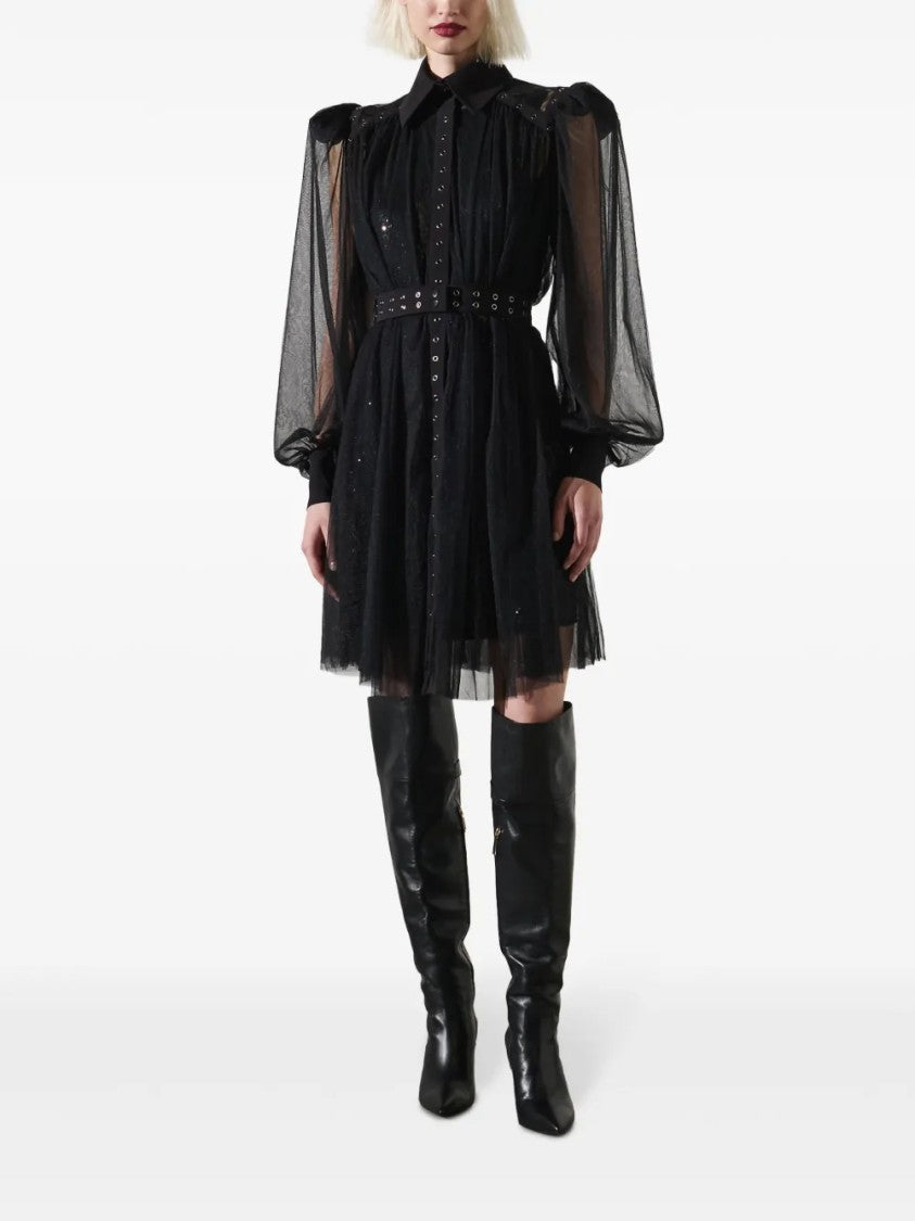 Karl Lagerfeld Fitted Bodice Dress With Flowing Skirt