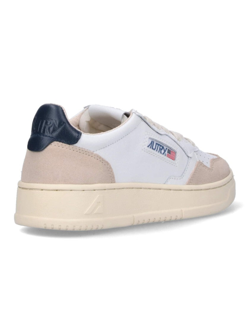 Autry "Medalist" Low-Top Sneakers In White Leather