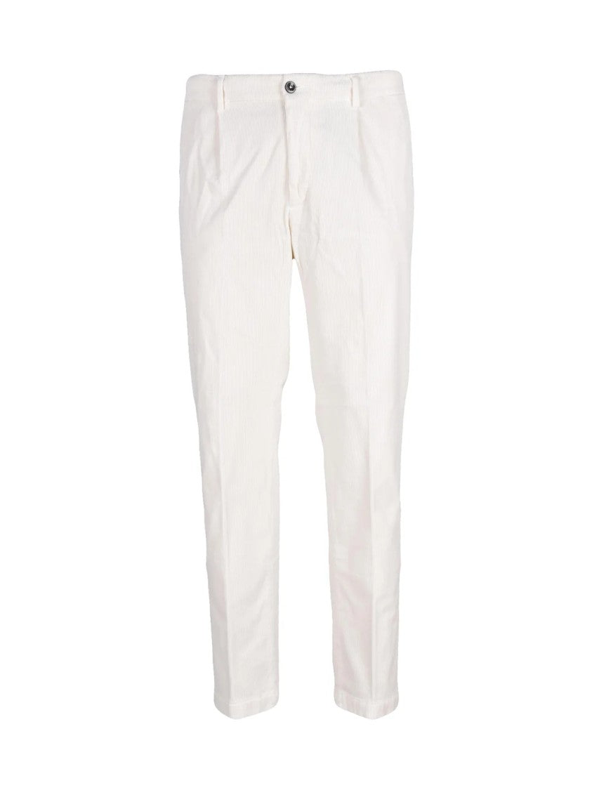 Michael Coal 1+ Slim-Fit White Trousers With Textured Fabric And Tapered Leg