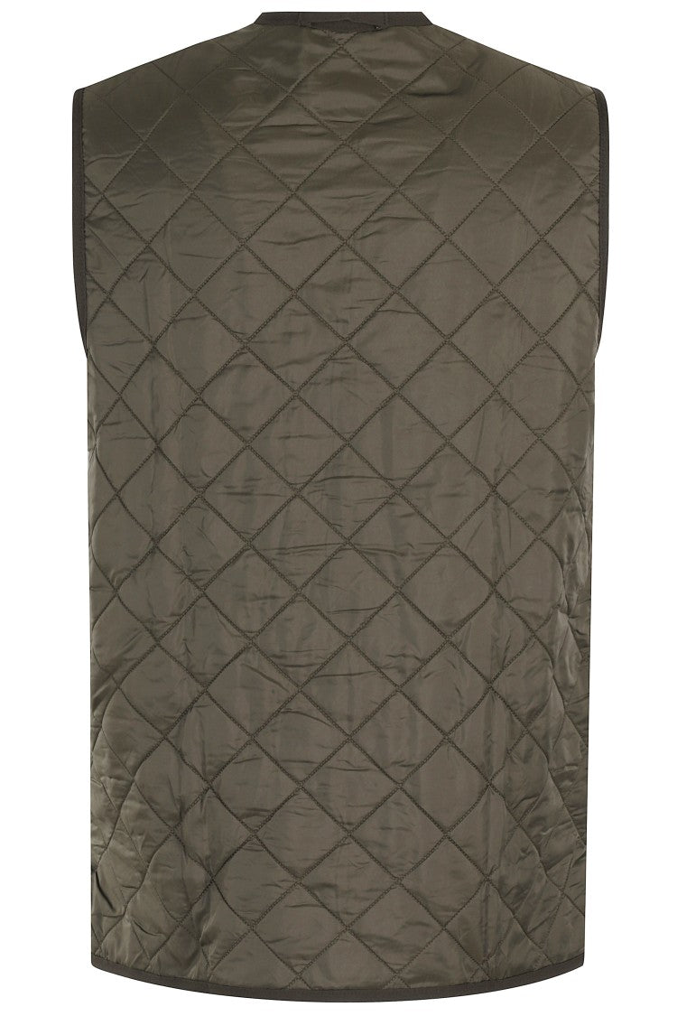 Barbour Quilted Olive Waistcoat With Center Zipper
