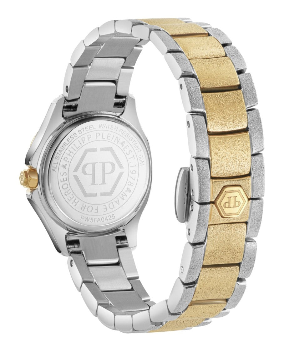 Philipp Plein Mini Crystal Watch With Two-Tone Case And Bracelet