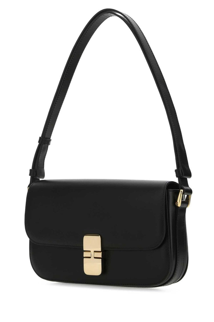A.P.C. Black Leather Grace Shoulder Bag
