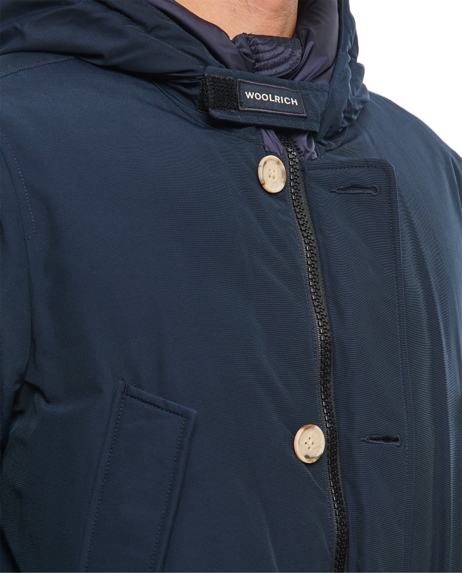 Woolrich Blue Artic Hooded Multi-Pocket Parka