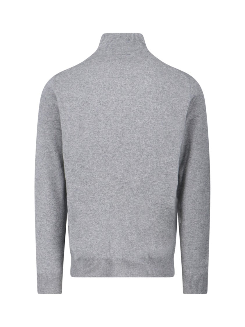 Polo Ralph Lauren Logo Zip Sweater – Grey