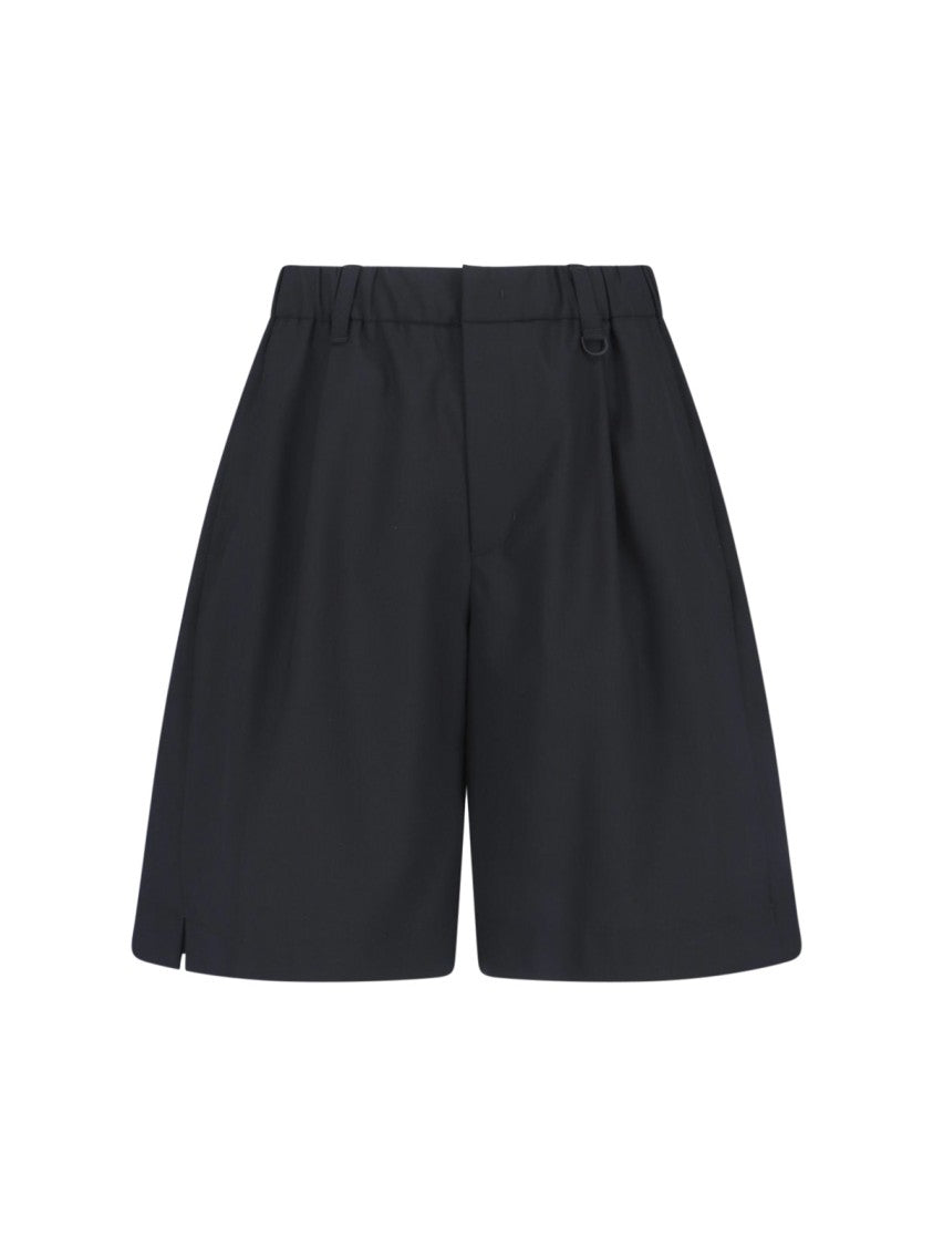 Laminar Wool Blend Shorts – Black