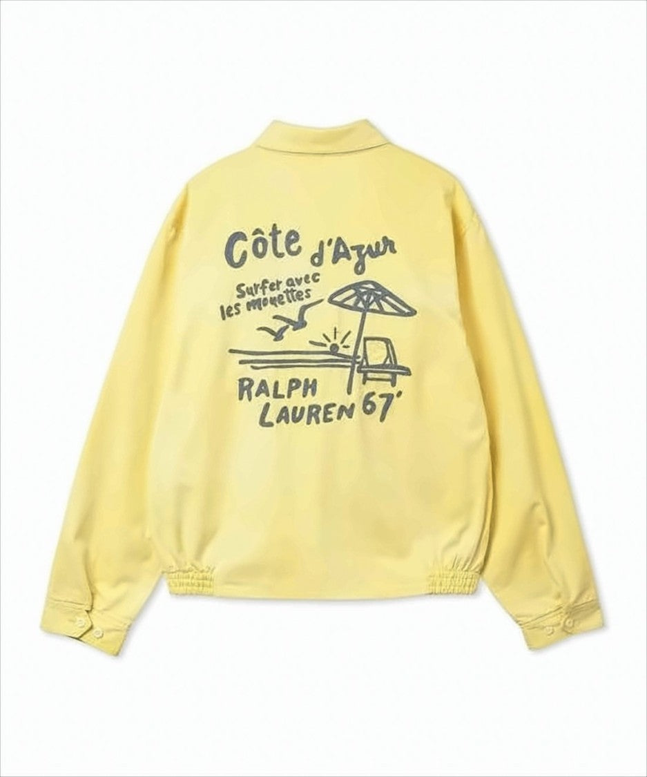 Polo Ralph Lauren Lightweight Yellow Cotton Jacket With Vintage Graphics