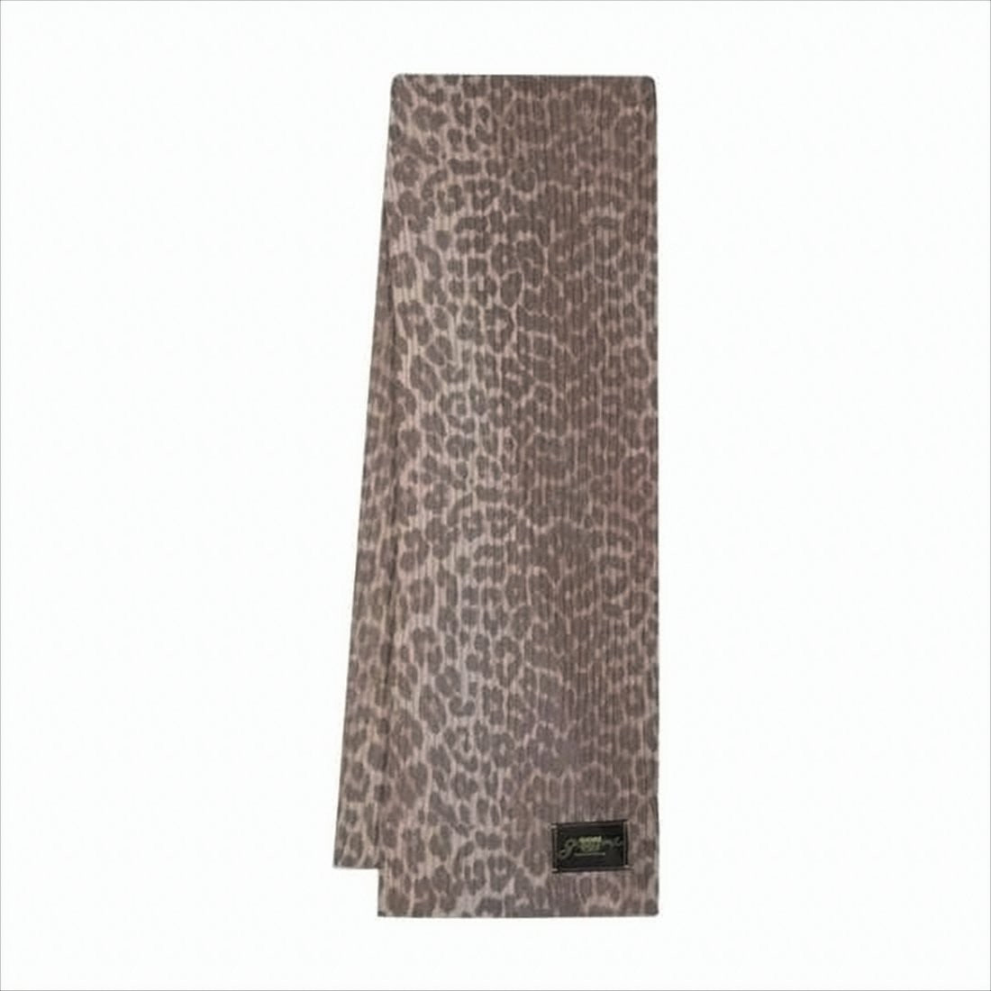 Ganni Knit Scarf With Subtle Leopard Print
