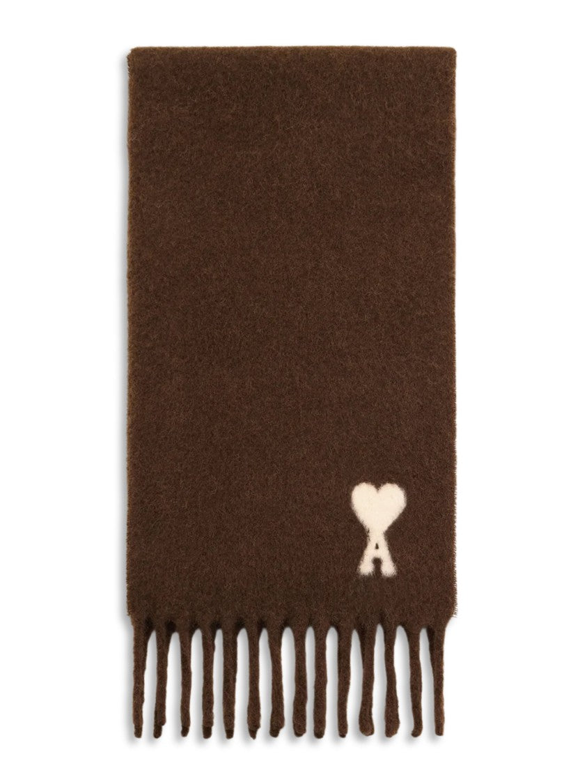 Ami Paris Quota Off White Ami De Coeur Alpaca Wool Scarf