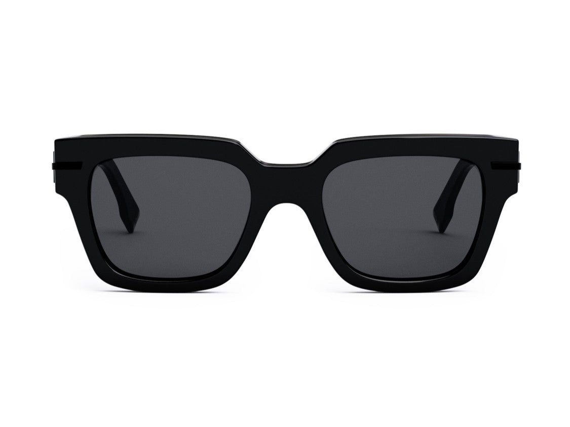 Fendi Glossy Black Fe40078i Oversized Square Acetate Sunglasses