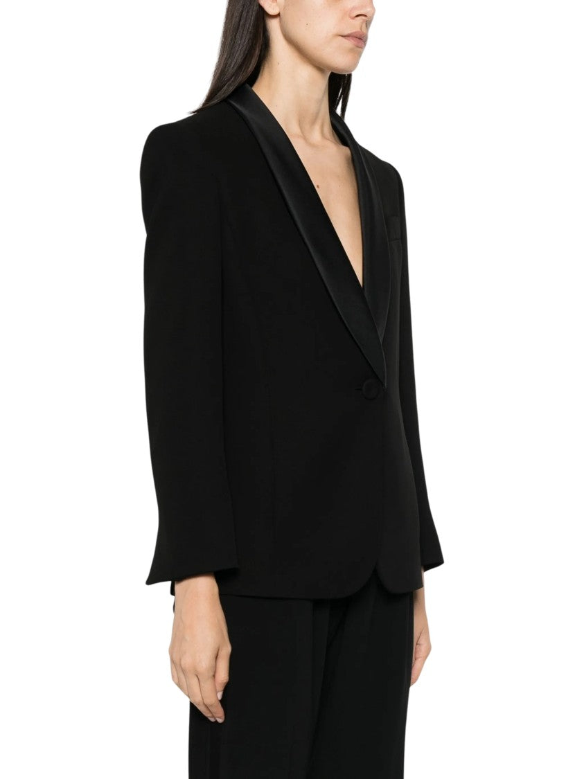 Giorgio Armani Single-Breasted Satin Shawl Lapel Jacket