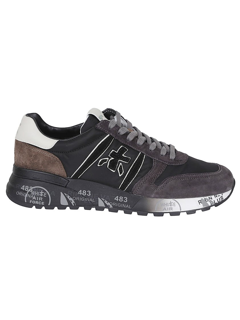 Premiata Low-Top Sneakers With Suede Accents And Graphic Outsole
