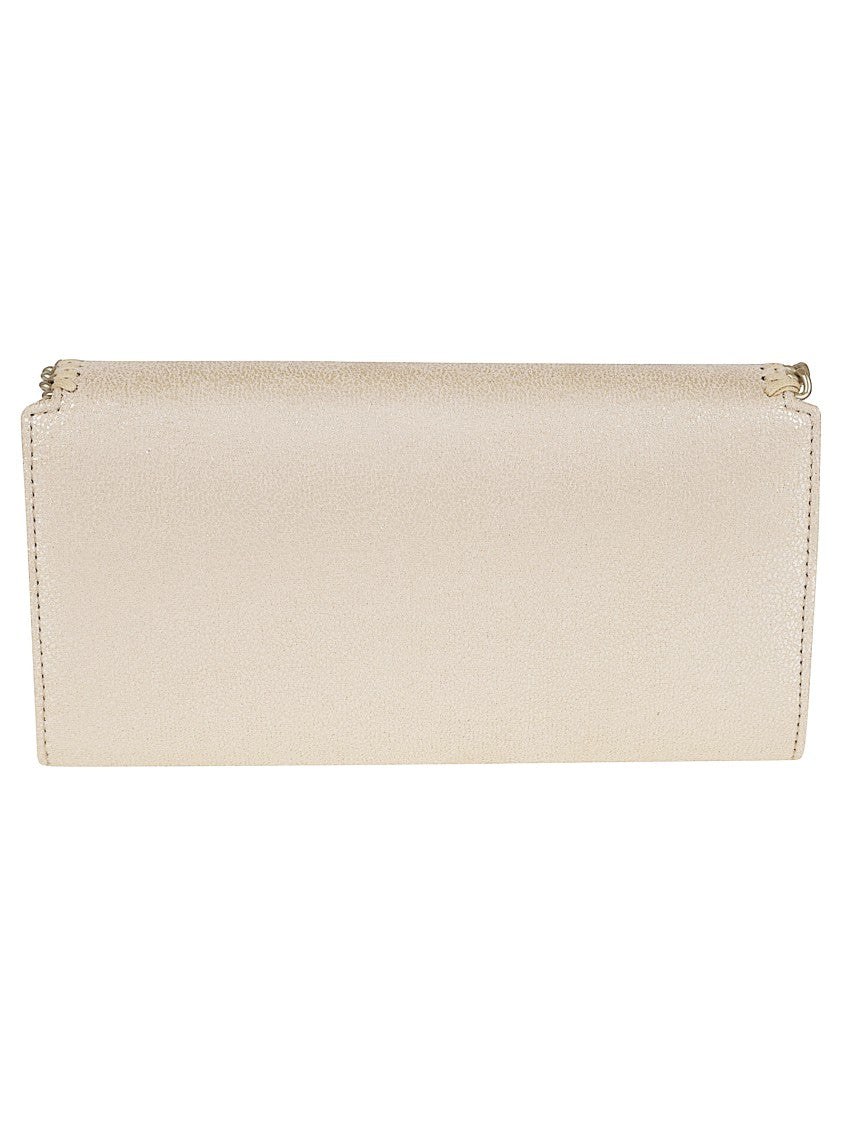 Stella Mccartney Chic Metallic-Finish Wallet With Chain Detail
