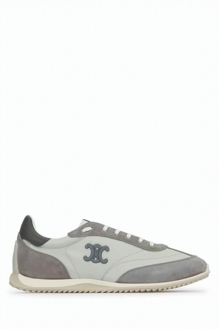 Celine Low-Top Grey Sneakers With Suede Overlays