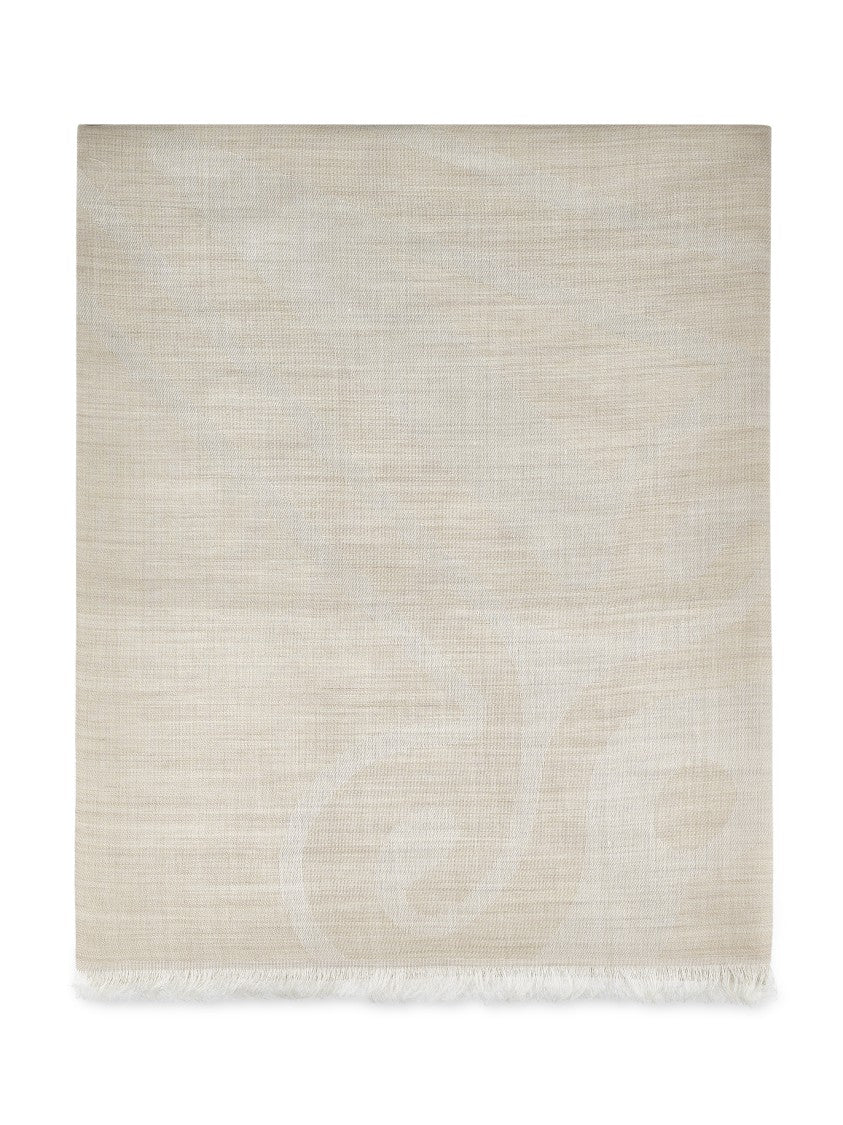 Max Mara Soft Fringe Scarf With Delicate Pattern