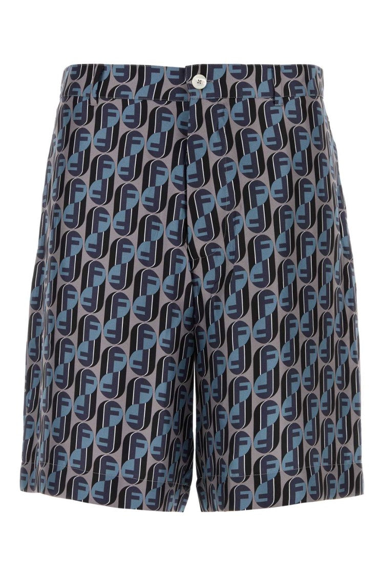 Fendi Printed Silk Bermuda Shorts