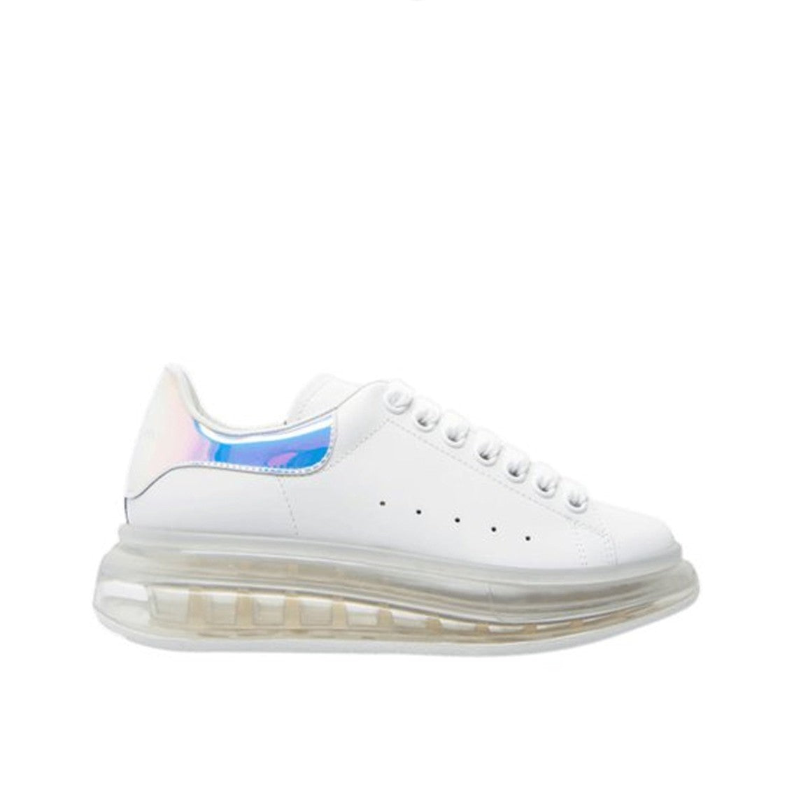 Alexander Mcqueen Chunky White Sneakers With Iridescent Back Logo