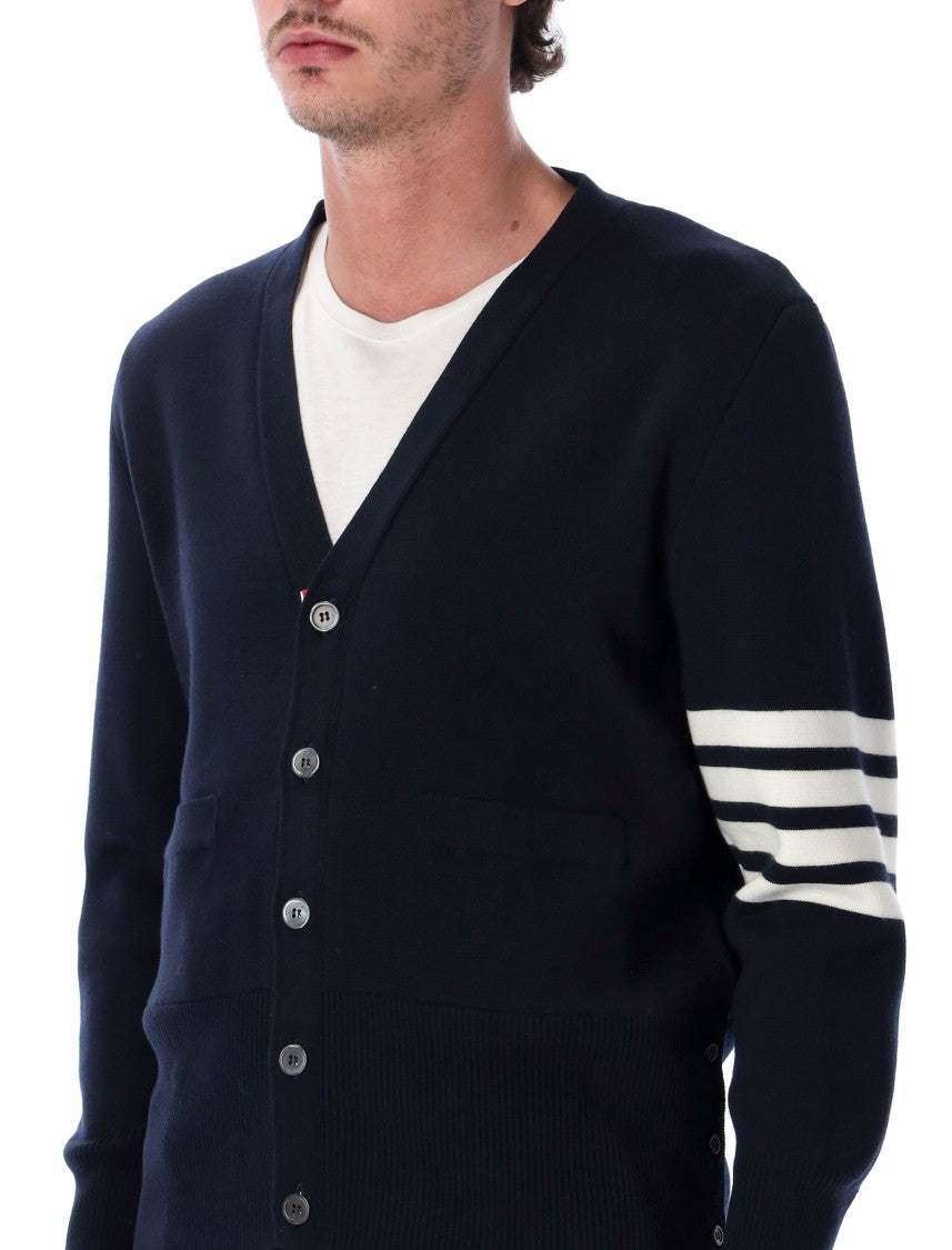 Thom Browne Milano Stitch 4-Bar V-Neck Cardigan