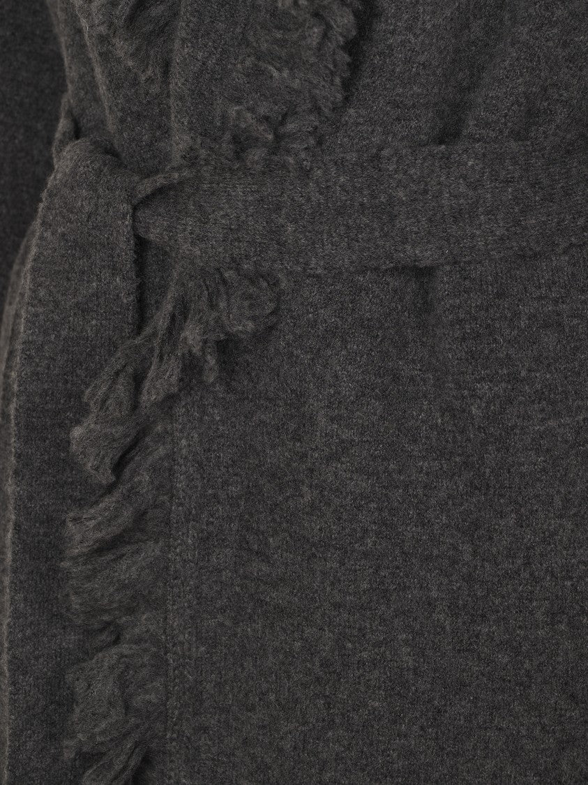 Alanui Relaxed Fit Cashmere Cardigan With Shawl Collar And Fringed Edges