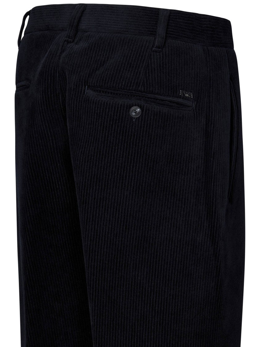 Emporio Armani Straight-Leg Trousers With Subtle Ribbed Texture