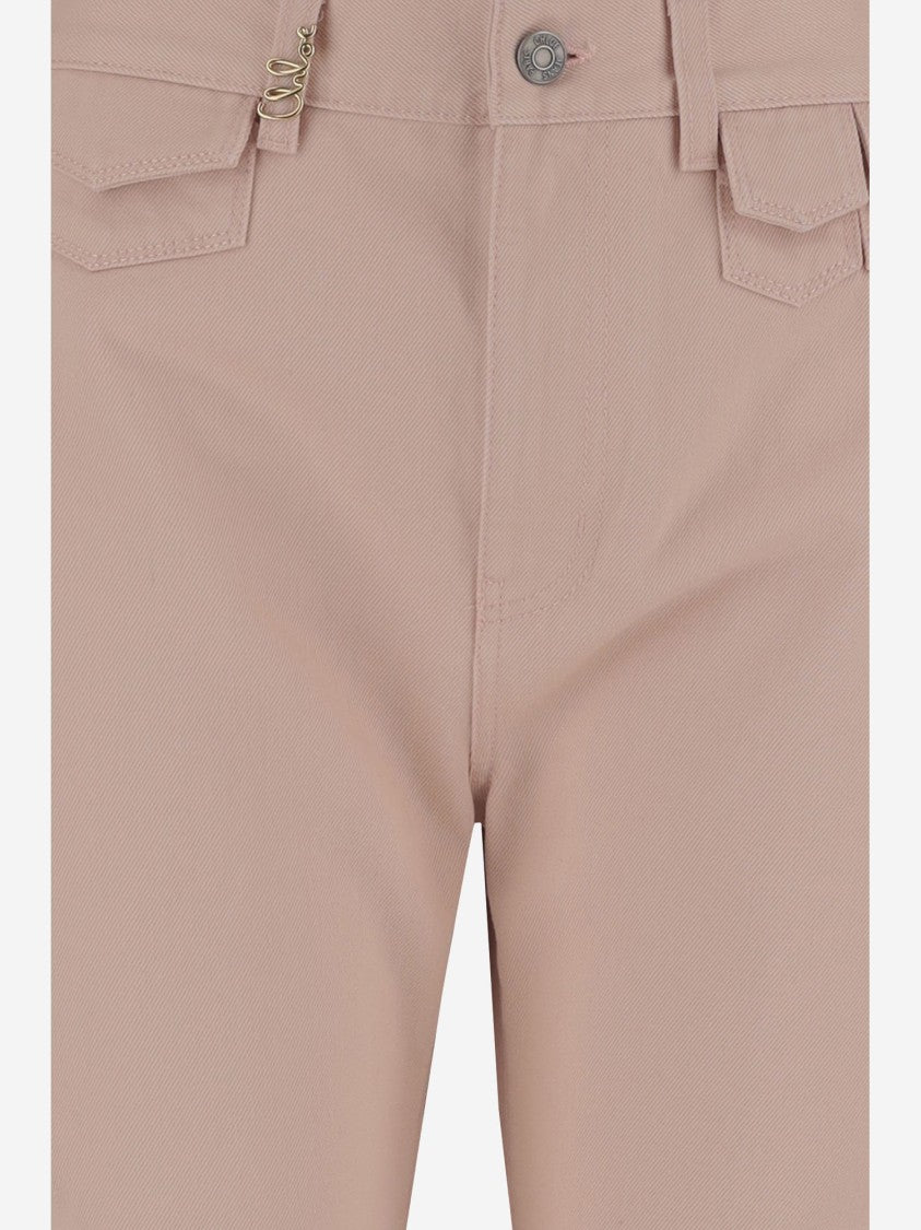 Chloé High Waist Cotton Flare Jeans