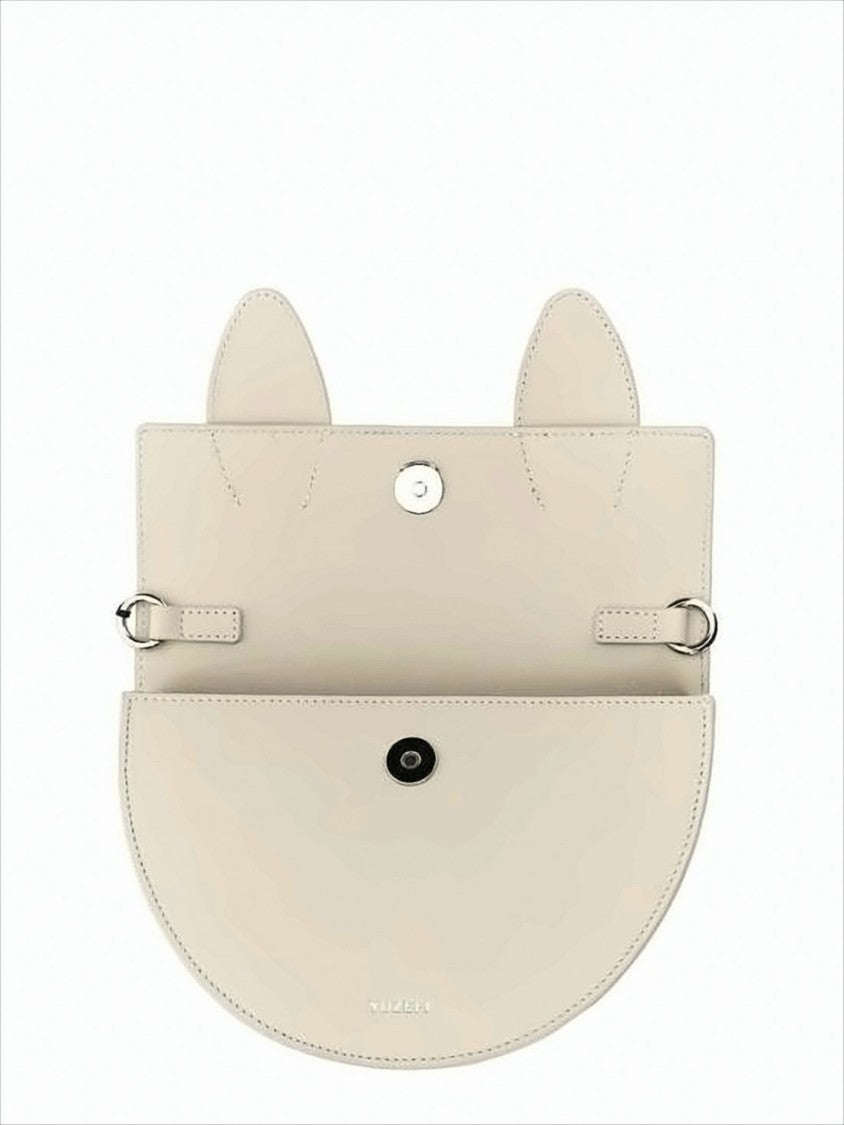 Yuzefi Sculptural Cow Leather Tote Bag With Semi-Circular Flap