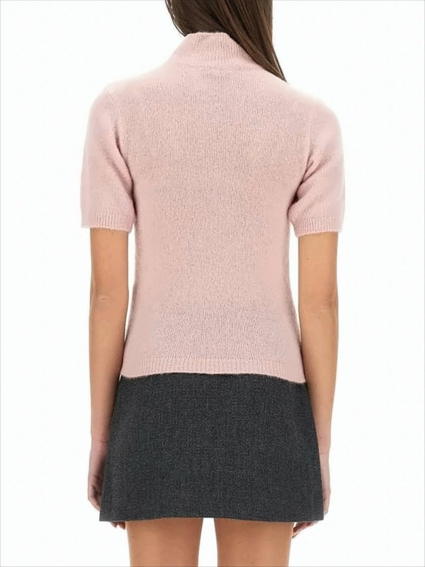 A.P.C. Short-Sleeved Turtleneck Sweater With Fine Knit Texture