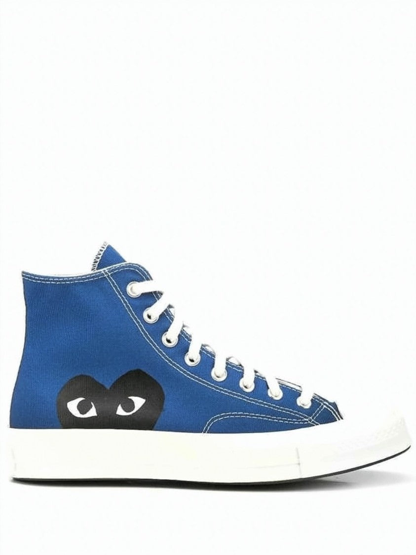 Comme Des Garçons Vibrant Blue Canvas High-Top Sneakers