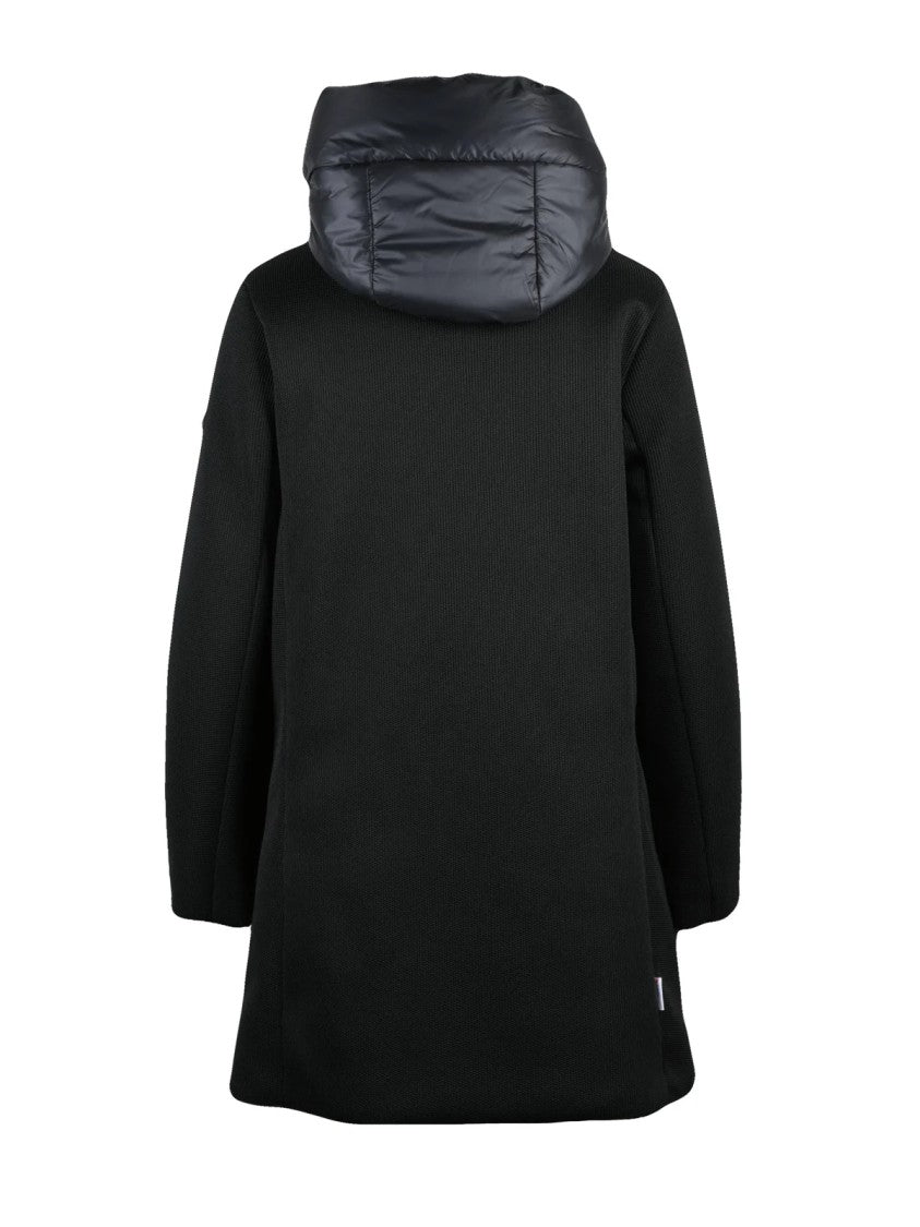 Unity Black Recycled Polyester Padded Overcoat