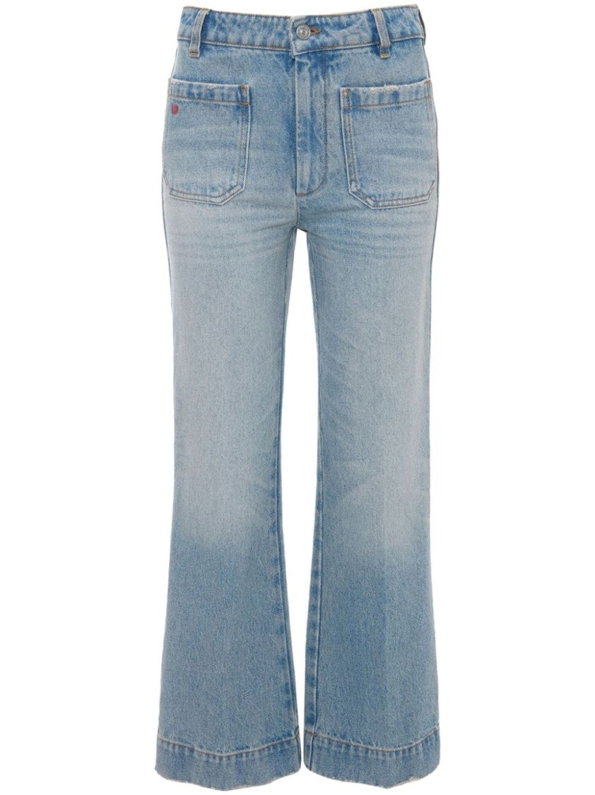 Victoria Beckham Cropped Jeans With Concealed Fly And Modern Silhouette