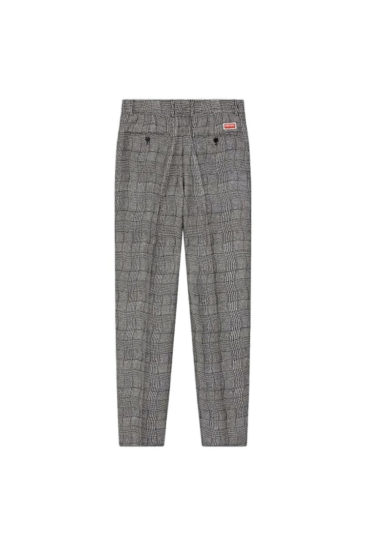 Kenzo Tailored Checkered Suit Pants With Structured Finish